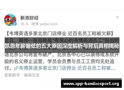 凯恩年薪偏低的五大原因深度解析与背后真相揭秘